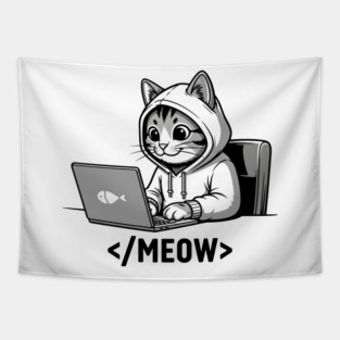 Coding Cat </Meow> Tapestry