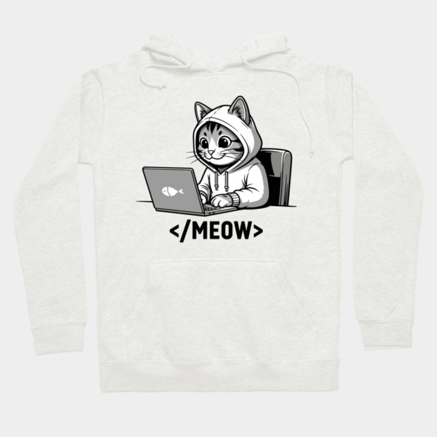 Coding Cat </Meow> Hoodie by enrynz