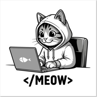 Coding Cat </Meow> Posters and Art