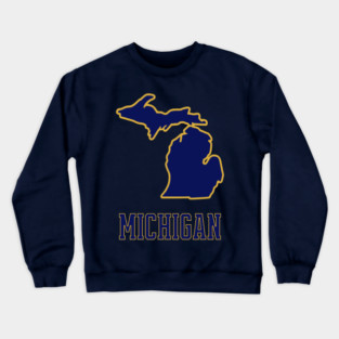 Michigan State Outline Navy and Gold Crewneck Sweatshirt