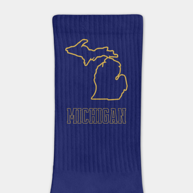Michigan State Outline Navy and Gold by DonWillisJrArt