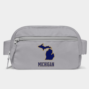 Michigan State Outline Navy and Gold Bag