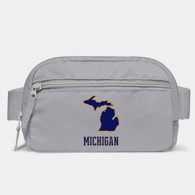Michigan State Outline Navy and Gold by DonWillisJrArt