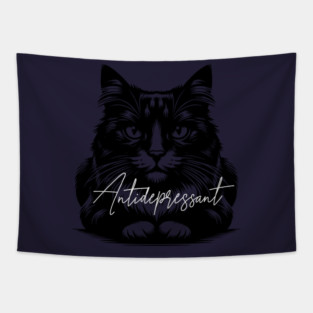 funny cat antidepressant Tapestry