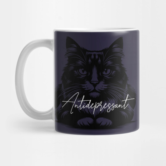 funny cat antidepressant by Pixel Threads 