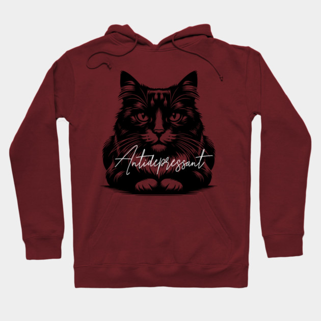 funny cat antidepressant Hoodie by Pixel Threads 