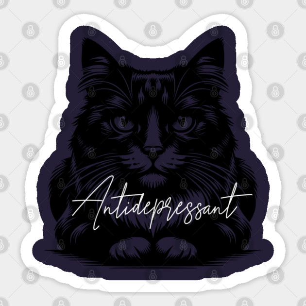 funny cat antidepressant Sticker by Pixel Threads 