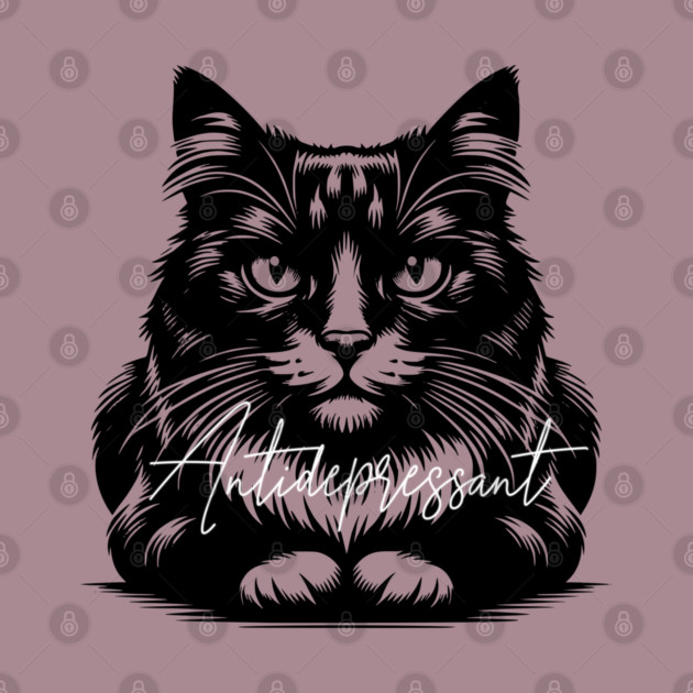 funny cat antidepressant by Pixel Threads 