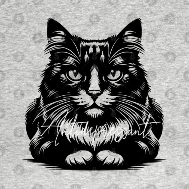funny cat antidepressant by Pixel Threads 