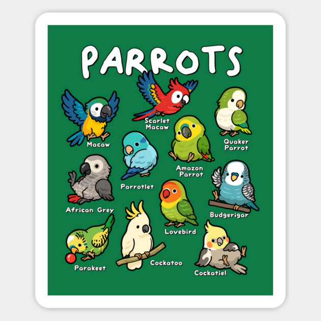 Parrots of the World Magnet by GoshWow®
