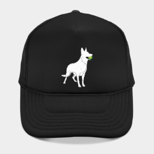 White German Shepherd Silhouette Tennis Ball Dog Lover Hat
