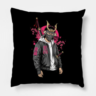 Urban Drifter Modern Samurai Streetwear Pillow