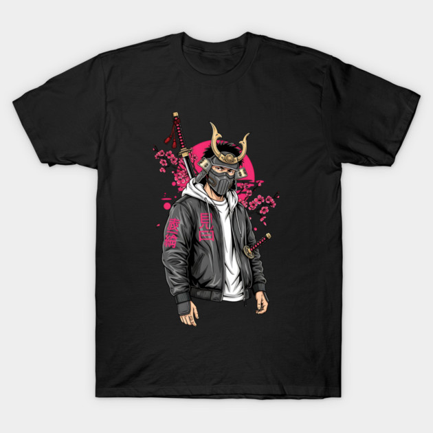 Urban Drifter Modern Samurai Streetwear T-Shirt by Designed By Marty