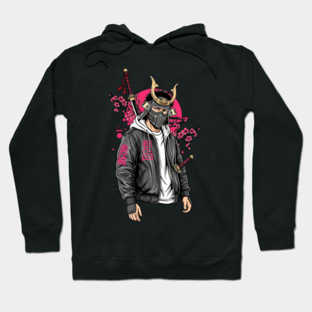Urban Drifter Modern Samurai Streetwear Hoodie by Designed By Marty