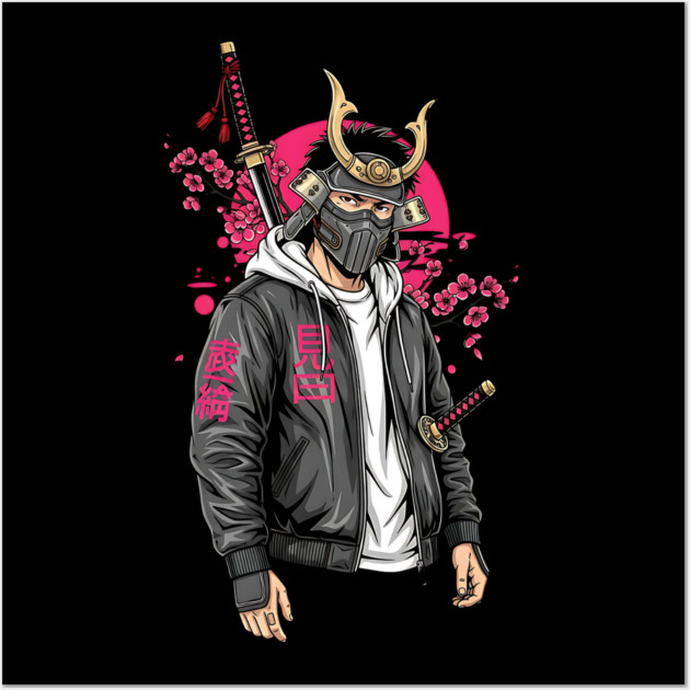 Urban Drifter Modern Samurai Streetwear Wall Art by Designed By Marty