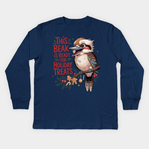 Xmas Kookaburra Kids Long Sleeve T-Shirt by JessArty