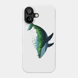 Floating Forest Whale Double Exposure Art Phone Case