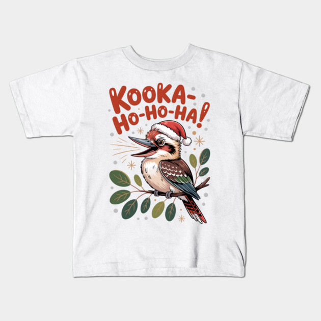 Xmas Kookaburra Kids T-Shirt by JessArty