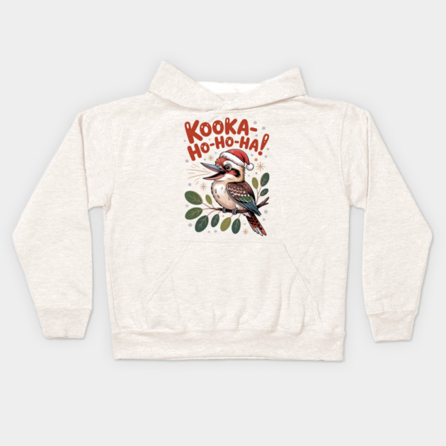 Xmas Kookaburra Kids Hoodie by JessArty