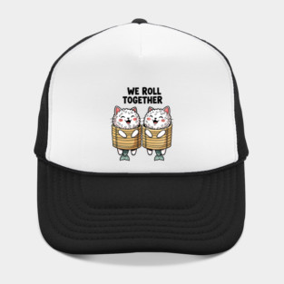 We Roll Together Kawaii Sushi Cats Hat