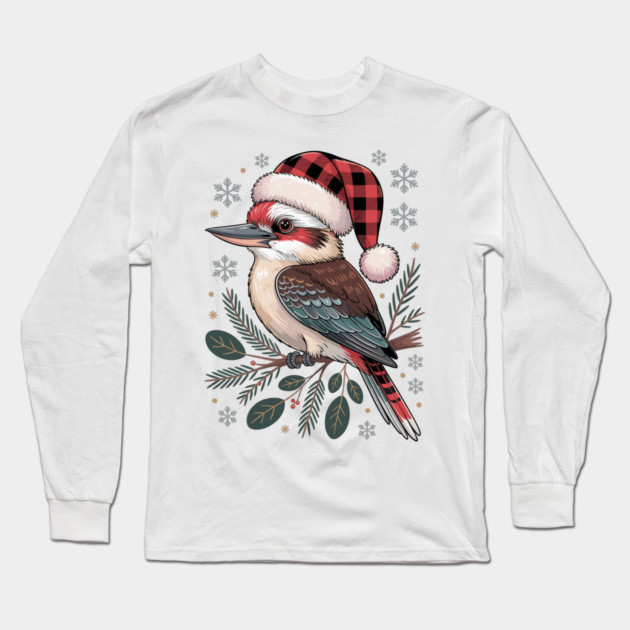 Xmas Kookaburra Long Sleeve T-Shirt by JessArty