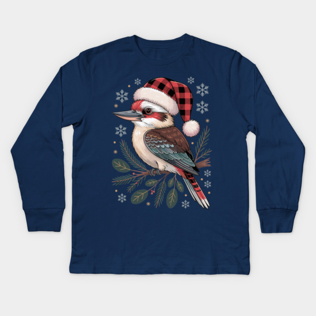 Xmas Kookaburra Kids Long Sleeve T-Shirt by JessArty