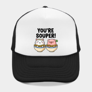 You’re Souper Kawaii Soup Cat and Pig Hat