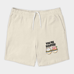 You’re Souper Kawaii Soup Cat and Pig Shorts
