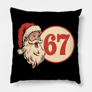 Grunge Santa 67 Speech Bubble Retro Christmas Pillow