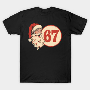Grunge Santa 67 Speech Bubble Retro Christmas T-Shirt