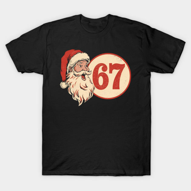 Grunge Santa 67 Speech Bubble Retro Christmas T-Shirt by Ink Lines