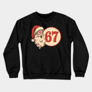 Grunge Santa 67 Speech Bubble Retro Christmas Crewneck Sweatshirt