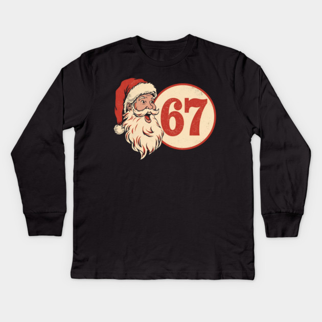 Grunge Santa 67 Speech Bubble Retro Christmas Kids Long Sleeve T-Shirt by Ink Lines