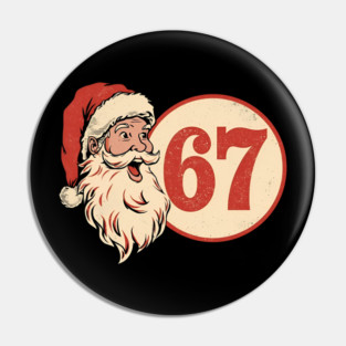 Grunge Santa 67 Speech Bubble Retro Christmas Pin