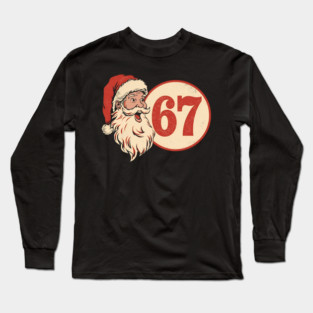 Grunge Santa 67 Speech Bubble Retro Christmas Long Sleeve T-Shirt