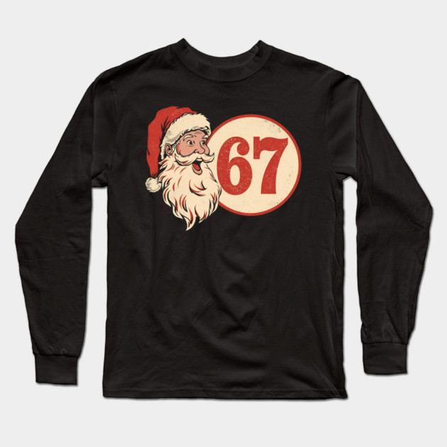 Grunge Santa 67 Speech Bubble Retro Christmas Long Sleeve T-Shirt by Ink Lines
