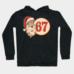 Grunge Santa 67 Speech Bubble Retro Christmas Hoodie