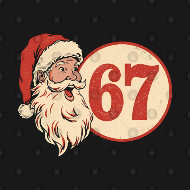 Grunge Santa 67 Speech Bubble Retro Christmas by Ink Lines