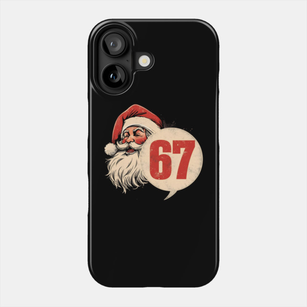 Santa Claus 67 Circle Badge Vintage Christmas Phone Case by Ink Lines
