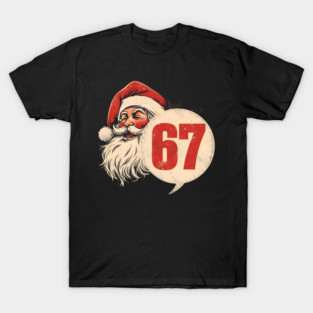 Santa Claus 67 Circle Badge Vintage Christmas T-Shirt