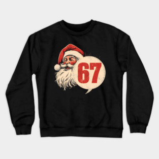 Santa Claus 67 Circle Badge Vintage Christmas Crewneck Sweatshirt