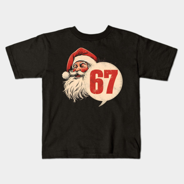 Santa Claus 67 Circle Badge Vintage Christmas Kids T-Shirt by Ink Lines