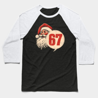 Santa Claus 67 Circle Badge Vintage Christmas Baseball T-Shirt