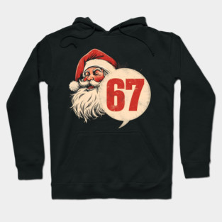 Santa Claus 67 Circle Badge Vintage Christmas Hoodie