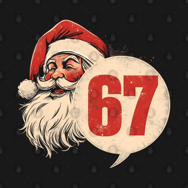 Santa Claus 67 Circle Badge Vintage Christmas by Ink Lines