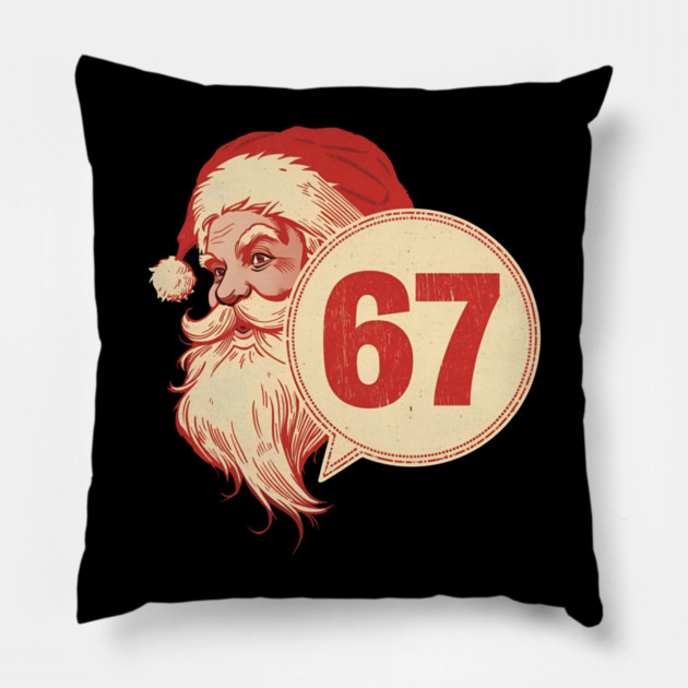 Retro Side Santa 67 Christmas Pillow by Ink Lines