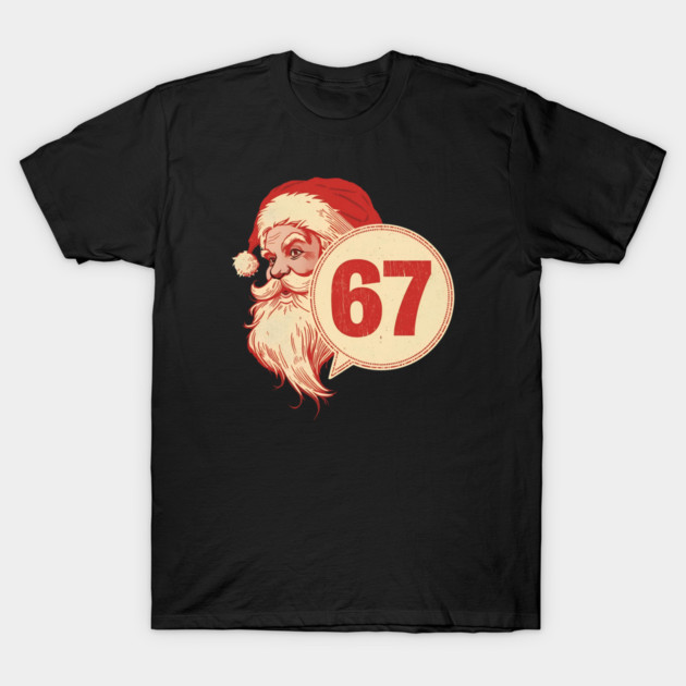 Retro Side Santa 67 Christmas T-Shirt by Ink Lines
