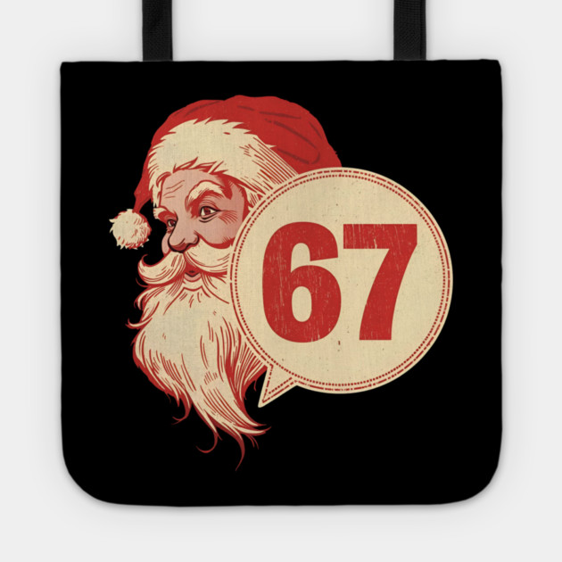 Retro Side Santa 67 Christmas Tote by Ink Lines