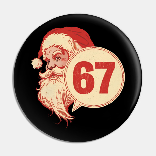 Retro Side Santa 67 Christmas Pin by Ink Lines