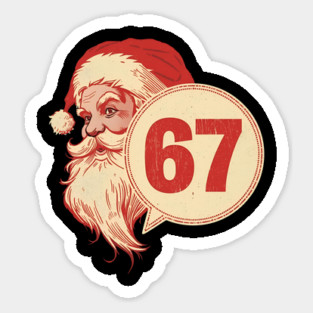 Retro Side Santa 67 Christmas Sticker